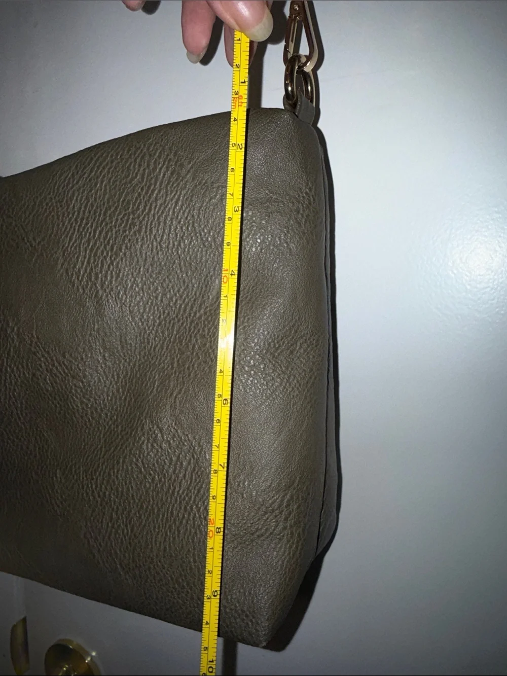 Two-Tone Shoulder Tote Bag in Brown and Olive